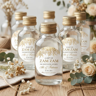Adesivo floral dourado nikah casamento muçulmano água zamz