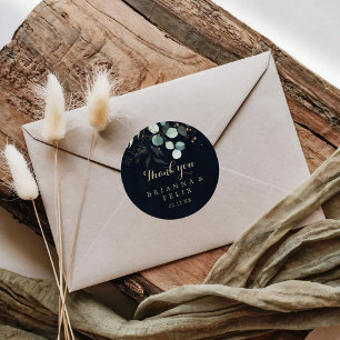 Adesivo Floral Dourado Russo Obrigado Favor De Casamento A