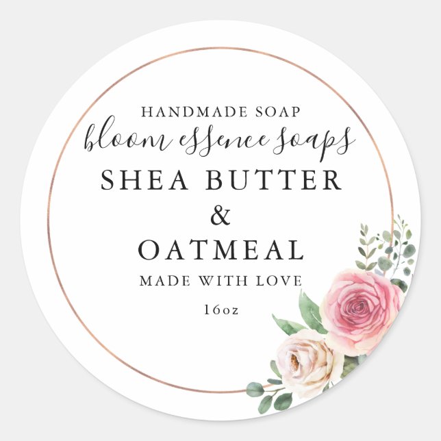 Adesivo Floral e Folha | Vinheta de sabão (Frente)