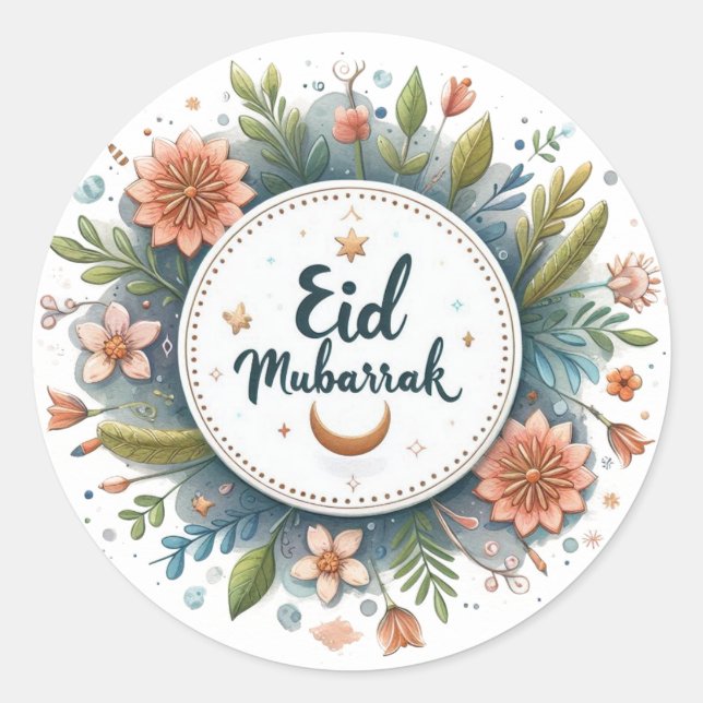 Adesivo Floral Eid Mubarak (Frente)