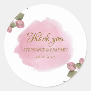Adesivo Floral Elegante Moderno Blush Pink Casamento Obrig