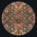 Adesivo Floral Em Relevo Falso Couro Vintage Aparência<br><div class="desc">personalize com qualquer texto.</div>
