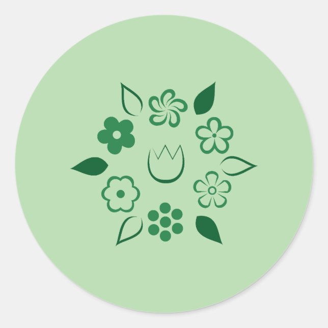 Adesivo Floral Emerald Forest Green Primavera Fllower (Frente)