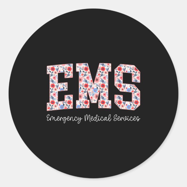 Adesivo Floral Ems Emergency Medical Services Emt Wildflow (Frente)