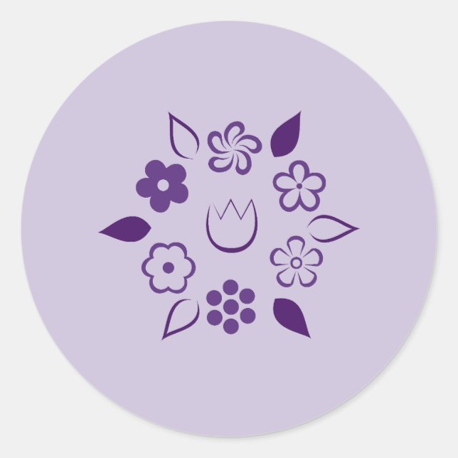 Adesivo Floral Escuro Plum Purple Primavera Flower (Frente)