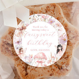 Adesivo Floral Fairy First Birthday Party Sticker