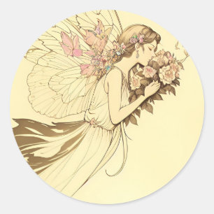 Adesivo Floral Fairy soft vintage fae