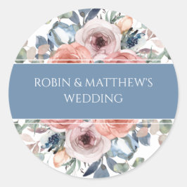 Adesivo Floral Feliz, Envelope Elegante Selo/Favor