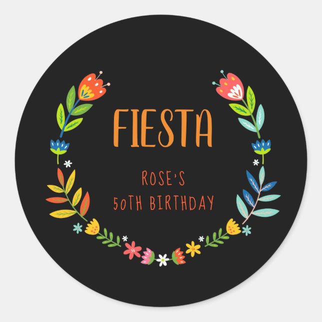 Adesivo Floral Fiesta Birthday (Frente)