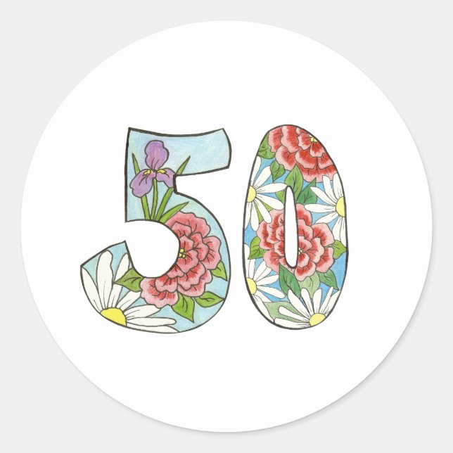Adesivo Floral Fifty Sticker (Frente)
