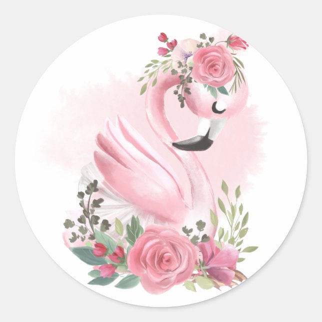 Adesivo Floral Flamingo Stickers (Frente)