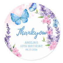 Floral fofo sobre Borboletas Aniversário