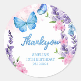 Adesivo Floral fofo sobre Borboletas Aniversário