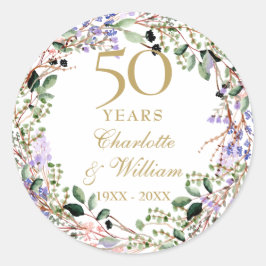 Adesivo Floral Garland 50th Wedding Anniversary
