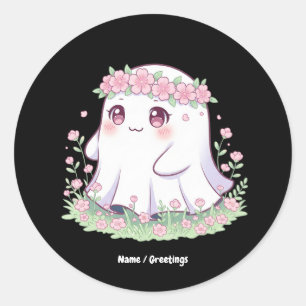 Adesivo Floral Ghost Halloween Figurume para Meninas