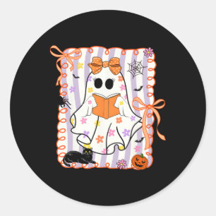 Adesivo Floral Ghost Leading Books Halloween Professor Coq