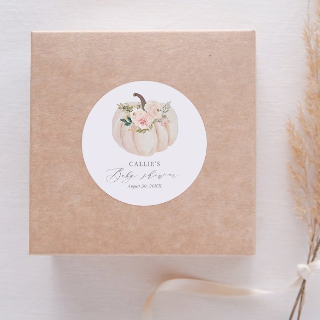 Adesivo Floral Greenery Pumpkin Chá de fraldas (Criador carregado)