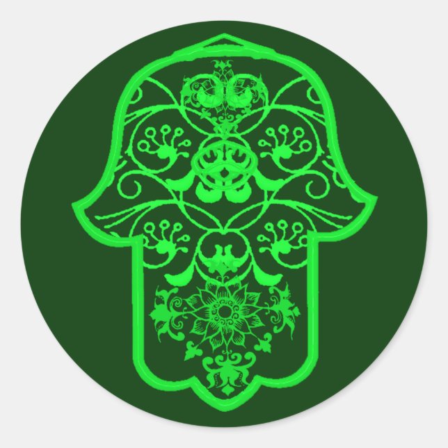 Adesivo Floral Hamsa (Verde) (Frente)