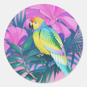 Adesivo Floral/Havaí/Tropical/papagaio