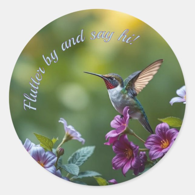 Adesivo Floral Hummingbird (Frente)