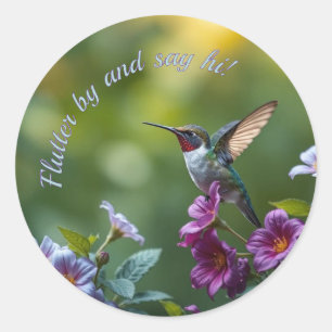 Adesivo Floral Hummingbird