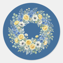 Adesivo Floral Indigo & Yellow Bloom