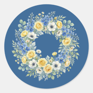 Adesivo Floral Indigo & Yellow Bloom