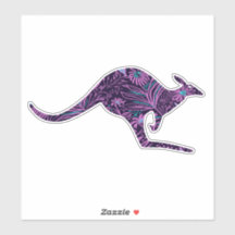 Floral Kangaroo Sticker