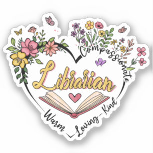 Adesivo Floral Librarian Heart