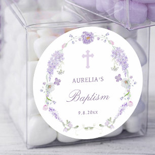 Adesivo Floral Lilac Lavanda Wreath Baptism