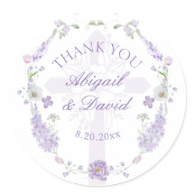 Floral Lilac Lavender Wreath Religious Wedding