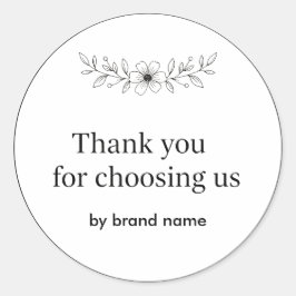 Adesivo Floral Logo Thank You Business Sticker