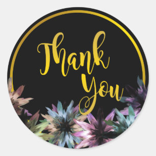 Adesivo Floral Lotus Flower Dourada Boarder Obrigado