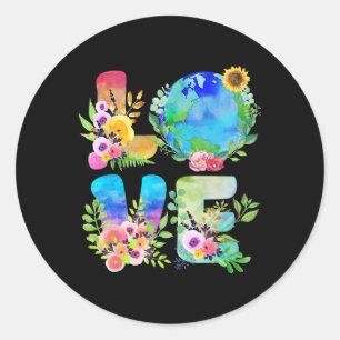 Adesivo Floral Love World Earth Day Todo Dia Ambiental