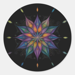 Adesivo Floral Mandala - Azul Roxo Preto