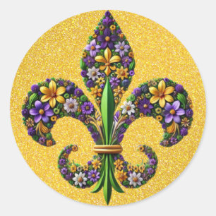 Adesivo Floral Mardi Gras fleur de lis