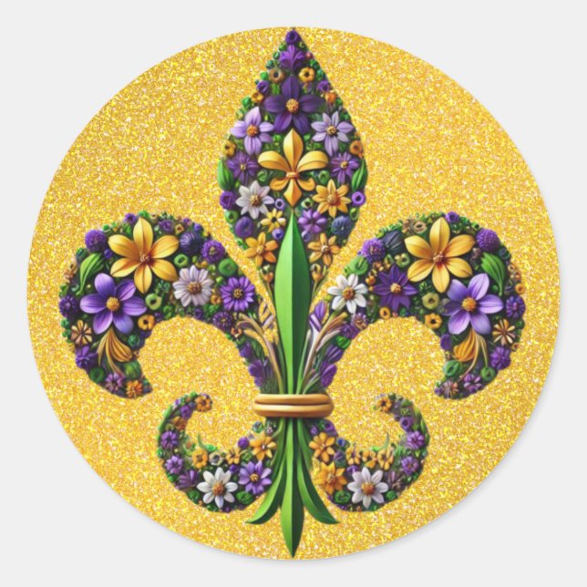 Adesivo Floral Mardi Gras fleur de lis (Frente)