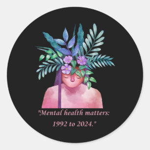 Adesivo Floral Mental Health Design 1992 A 2024