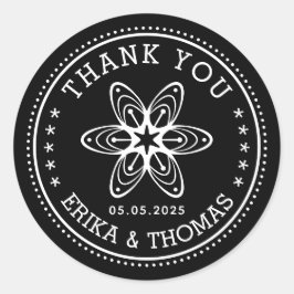 Adesivo Floral minimalista Obrigado com CORES PERSONALIZAD