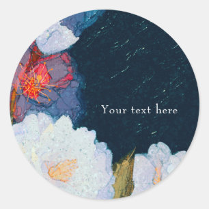 Adesivo Floral Moderno Elegante Azul e Branco