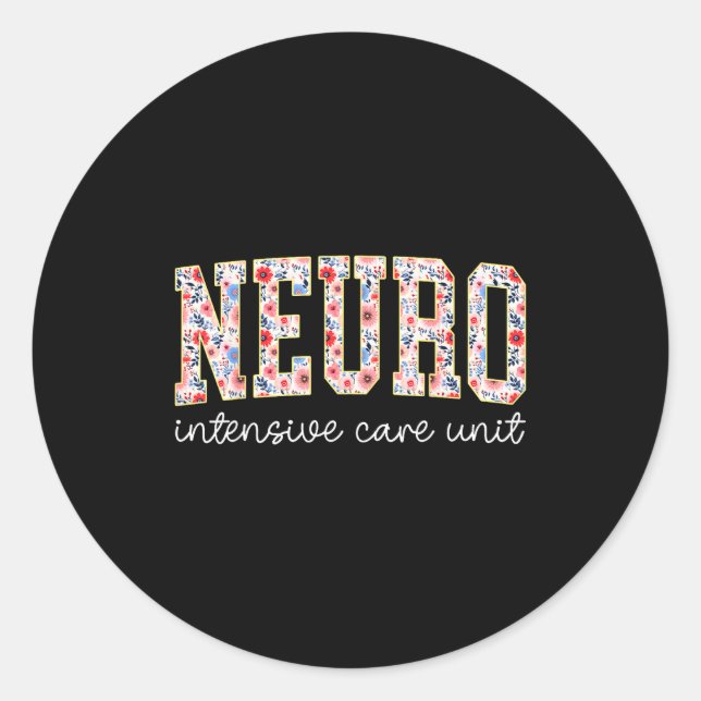 Adesivo Floral Neuro Icu Nurse Brain Neuroscience Icu Nurs (Frente)