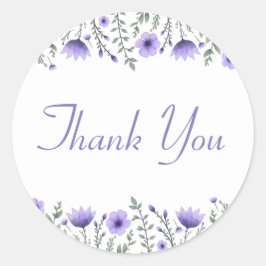 Adesivo Floral Obrigado Casamento De Flores Roxas
