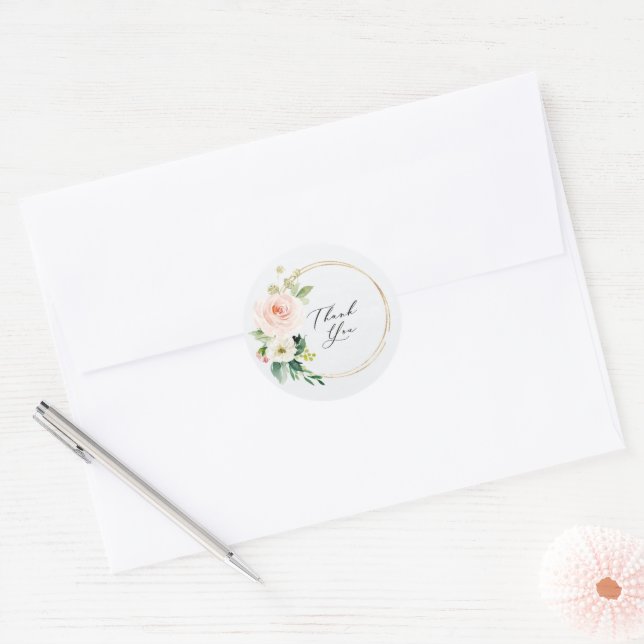 Adesivo Floral Obrigado Envelope Seals Party Stickers (Envelope)