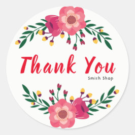 Adesivo Floral Obrigado Nome Personalizado Ação de Graças