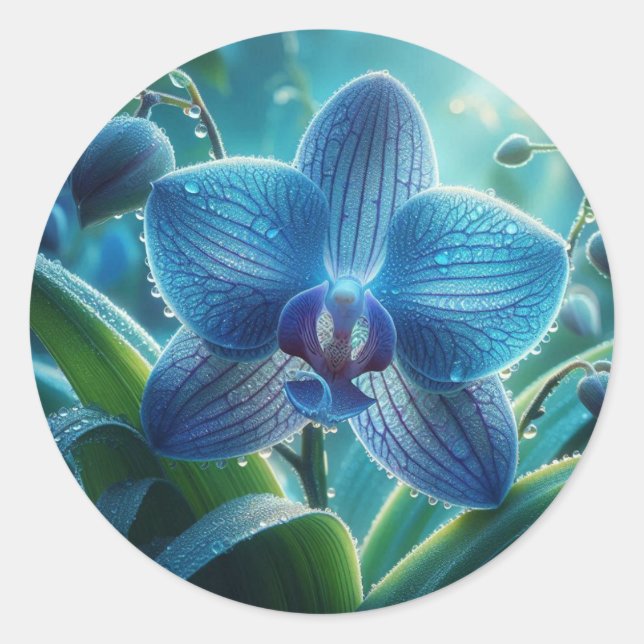 Adesivo Floral Orquídea Azul (Frente)