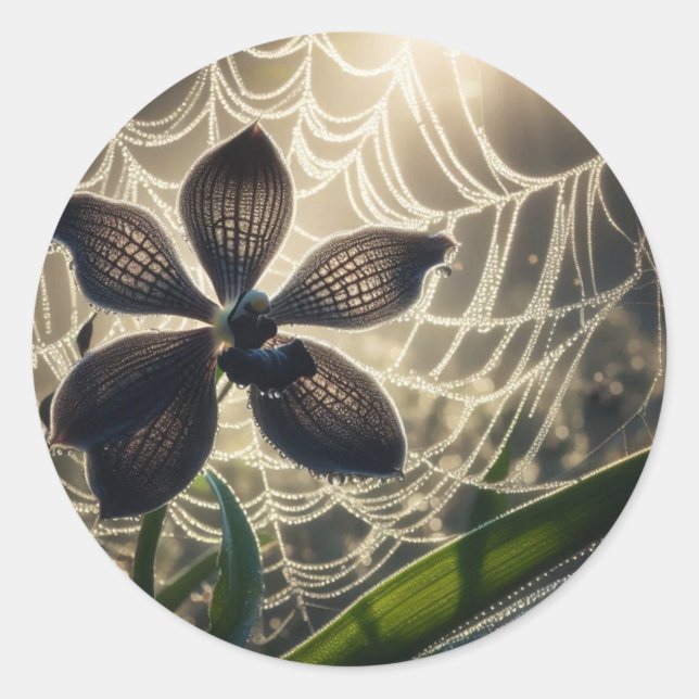 Adesivo Floral Orquídea Negra (Frente)