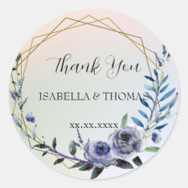 Adesivo Floral pastel elegante Obrigado Festa de casamento