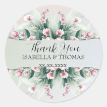 Floral pastel elegante Obrigado Festa de casamento