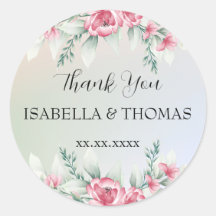 Floral pastel elegante Obrigado Festa de casamento