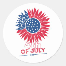 Adesivo Floral Patriótico Girassol em 4 de julho